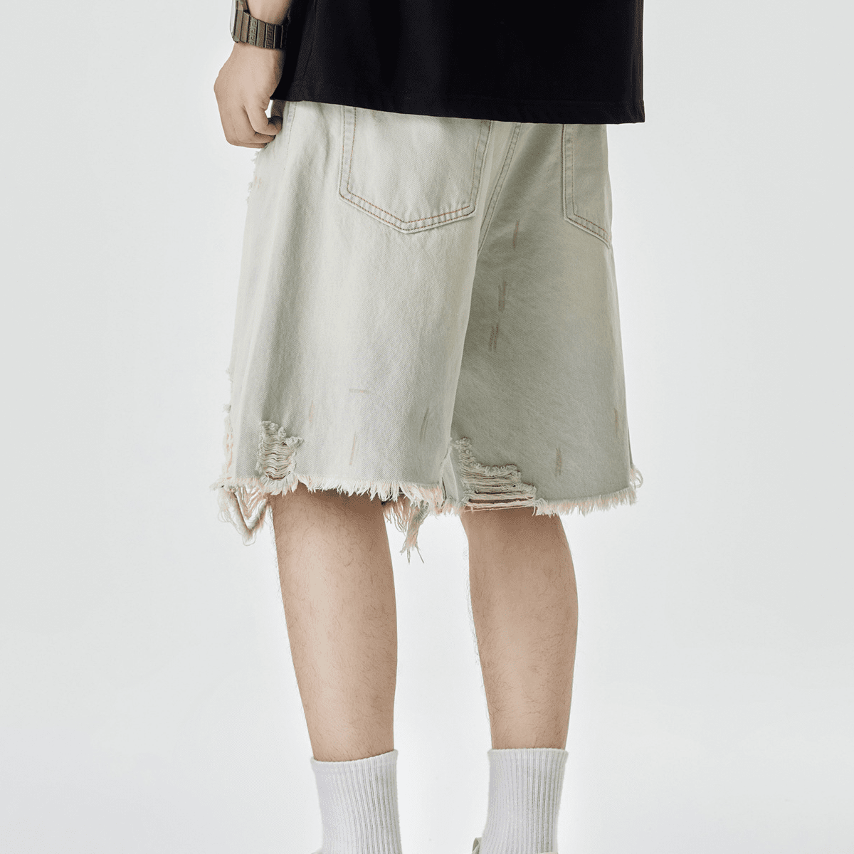 Kubz Distressed Denim Shorts