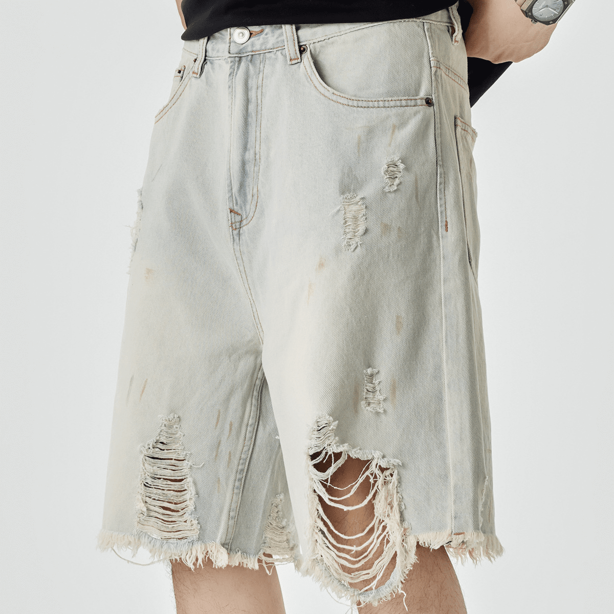 Kubz Distressed Denim Shorts