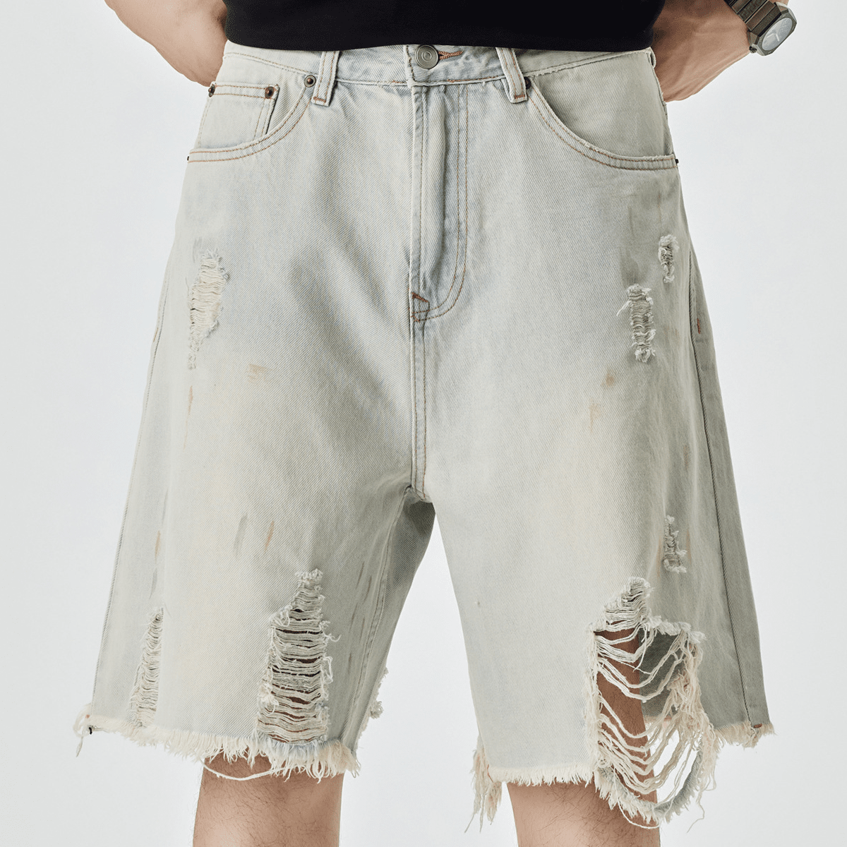 Kubz Distressed Denim Shorts
