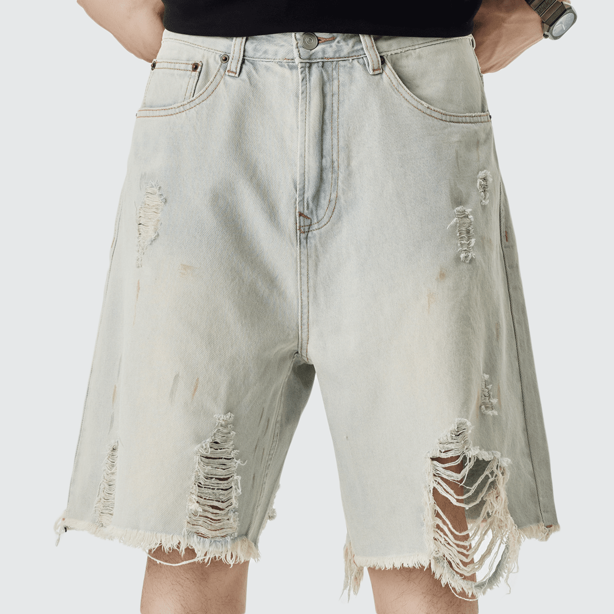 Kubz Distressed Denim Shorts