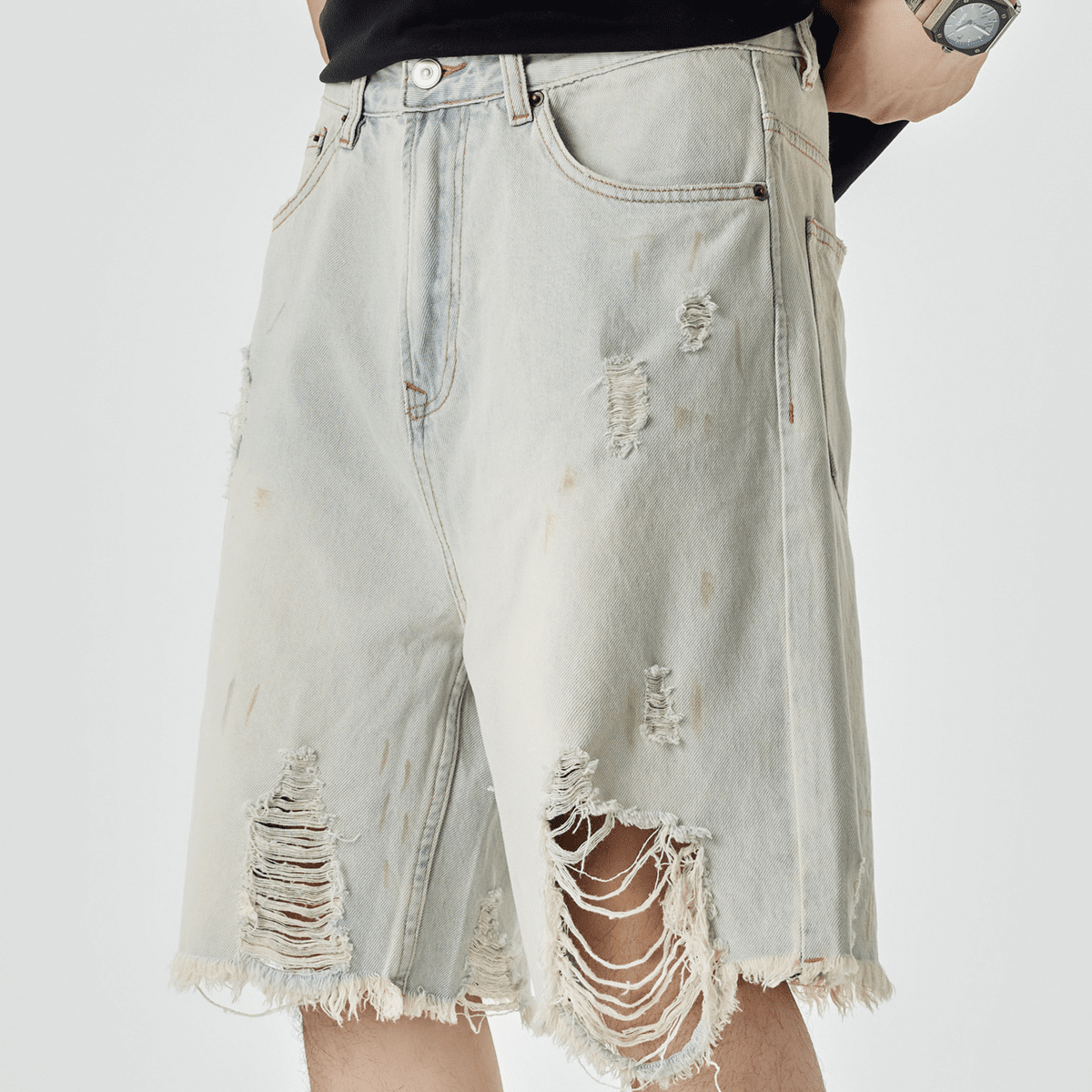 Kubz Distressed Denim Shorts